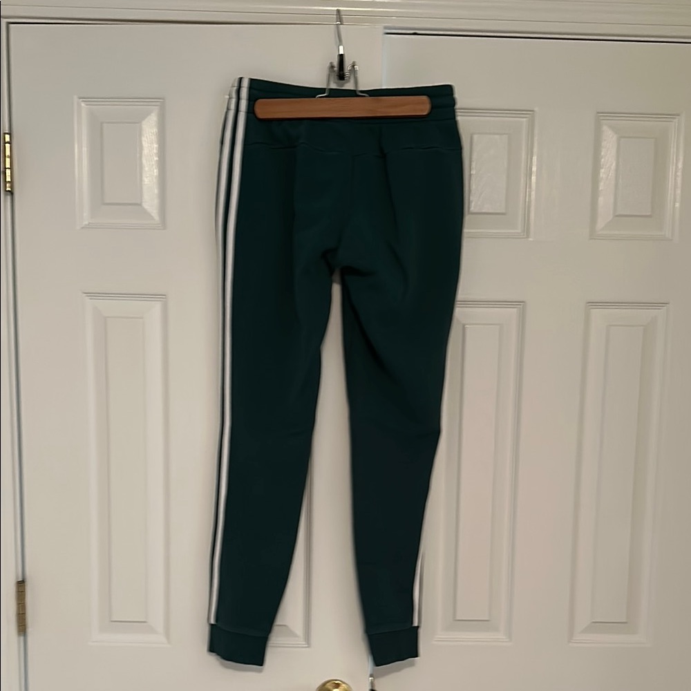 Adidas Green Track Pants with White Stripes - Picture 2 of 4